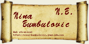 Nina Bumbulović vizit kartica